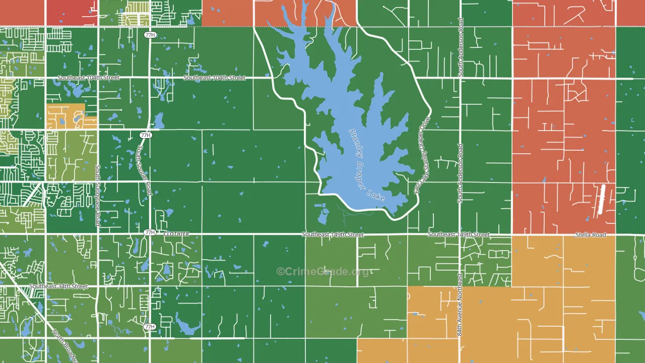73165, OK Map of Theft Rates