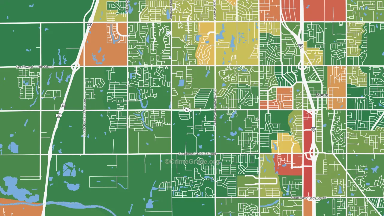 73170, OK Map of Theft Rates