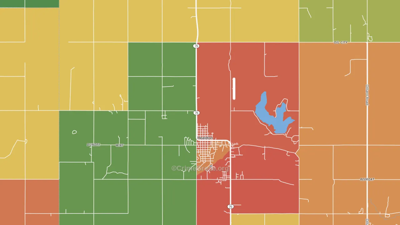 73438, OK Map of Theft Rates