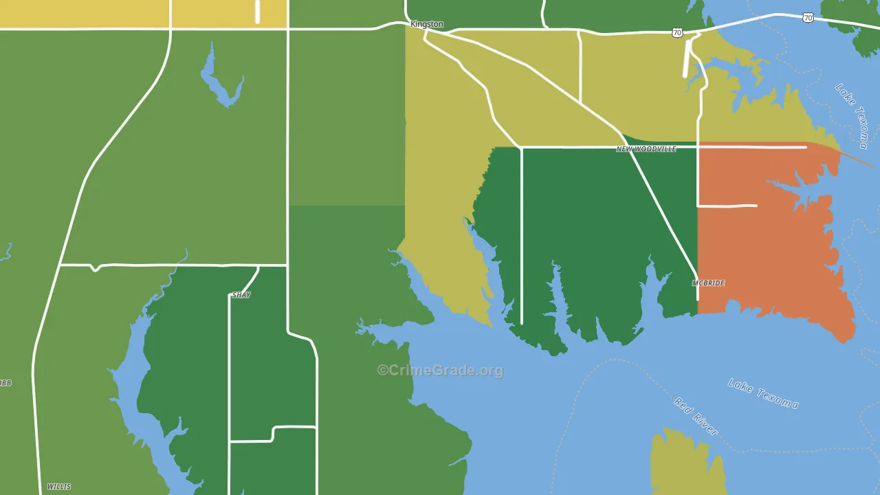 73439, OK Map of Theft Rates
