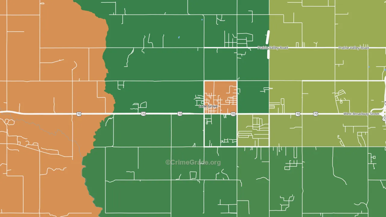 73443, OK Map of Theft Rates