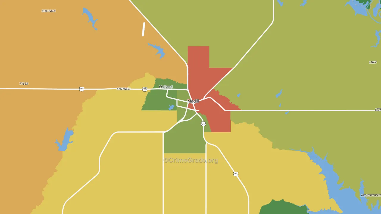 73446, OK Map of Theft Rates