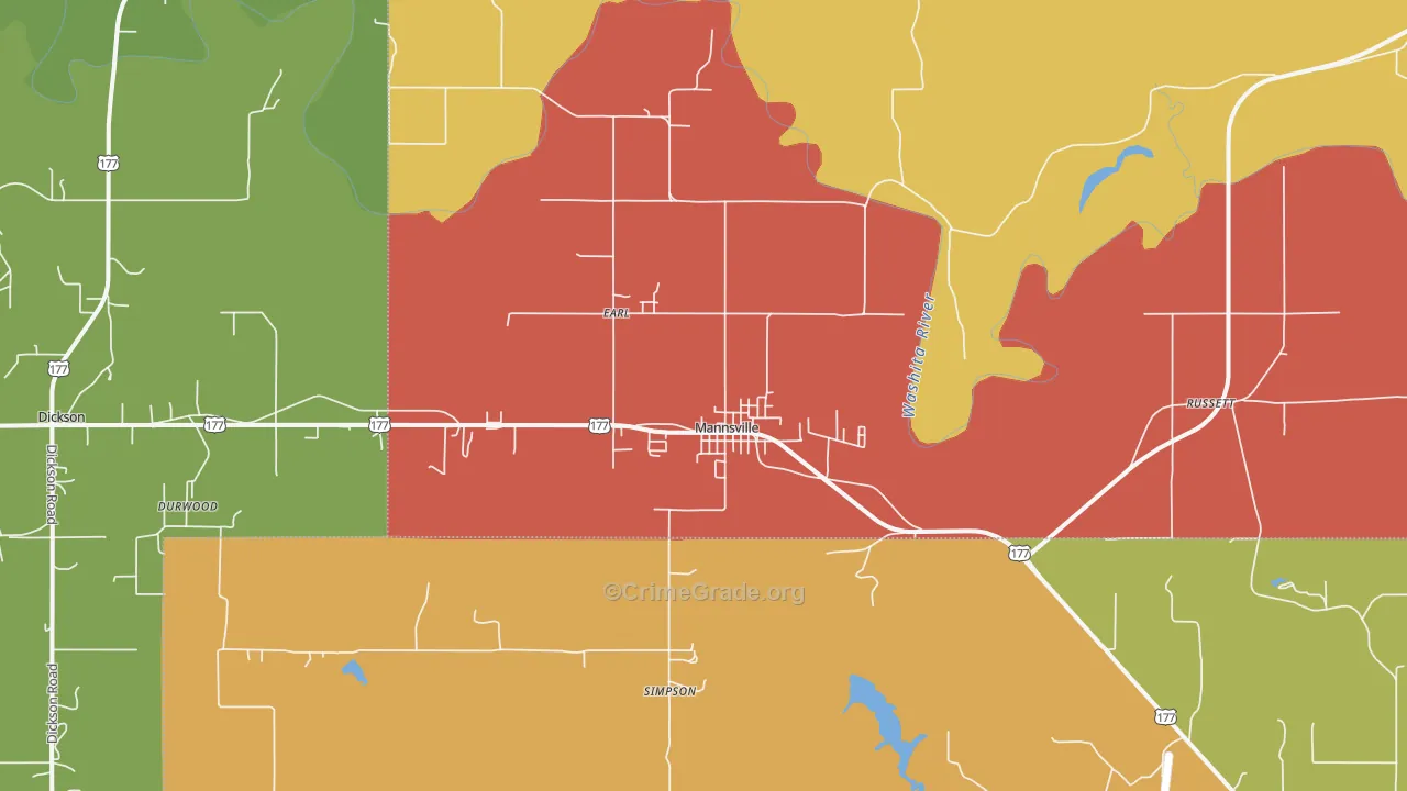 73447, OK Map of Theft Rates