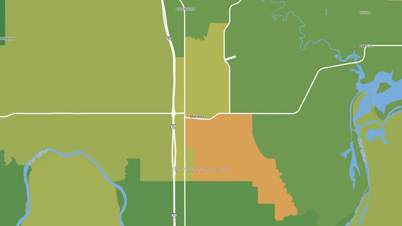 73448, OK Map of Theft Rates