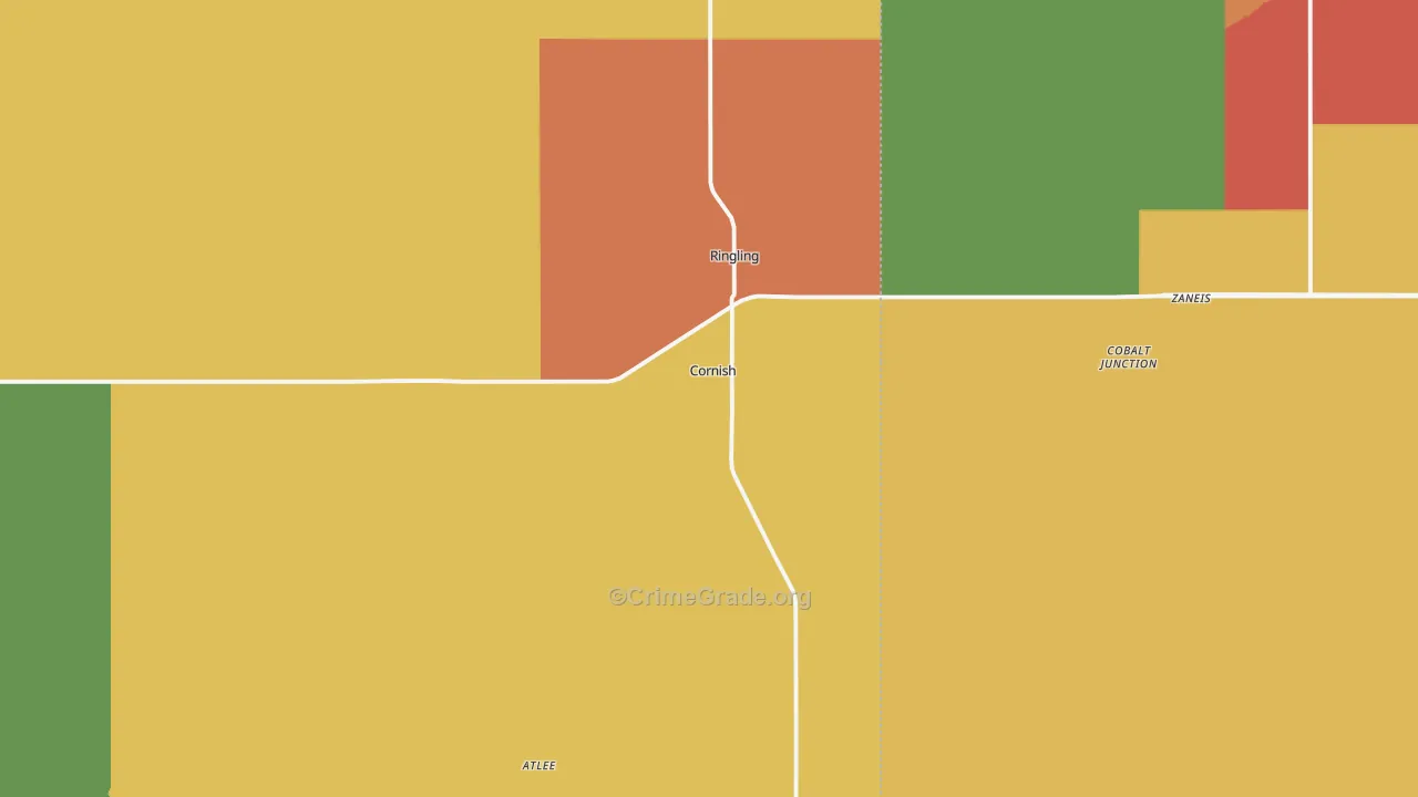 73456, OK Map of Theft Rates