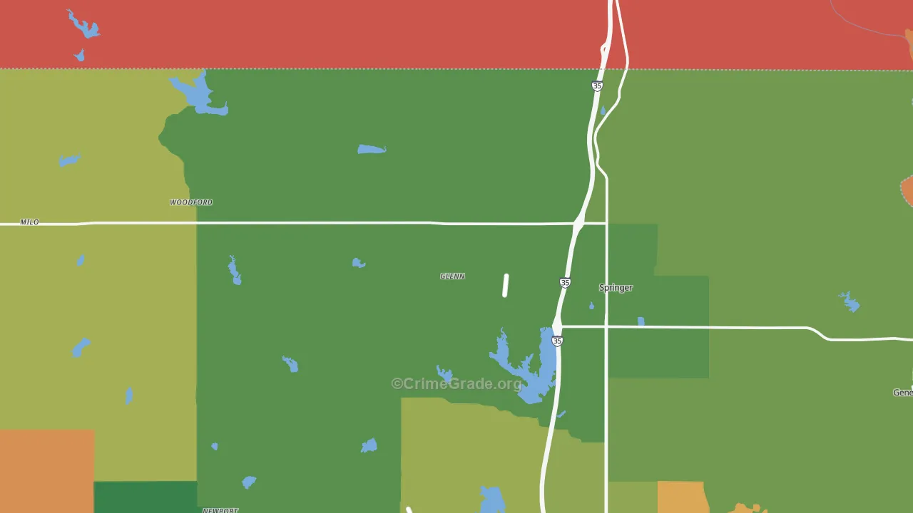 73458, OK Map of Theft Rates
