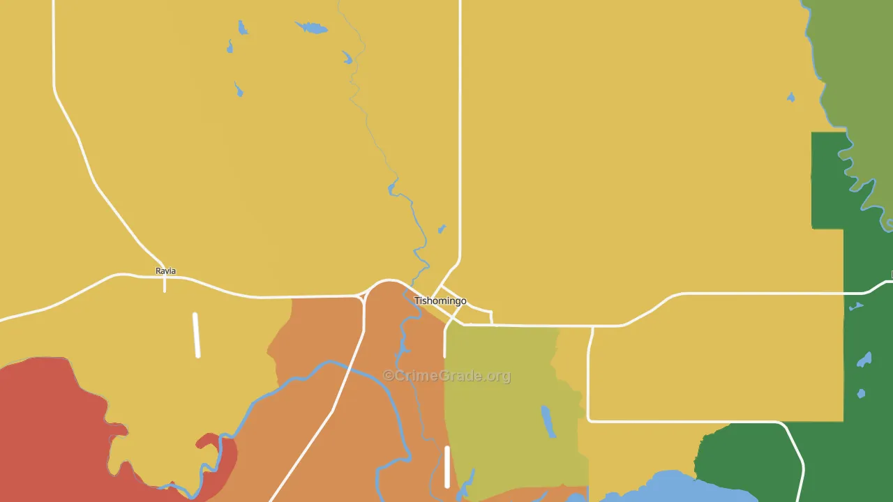 73460, OK Map of Theft Rates