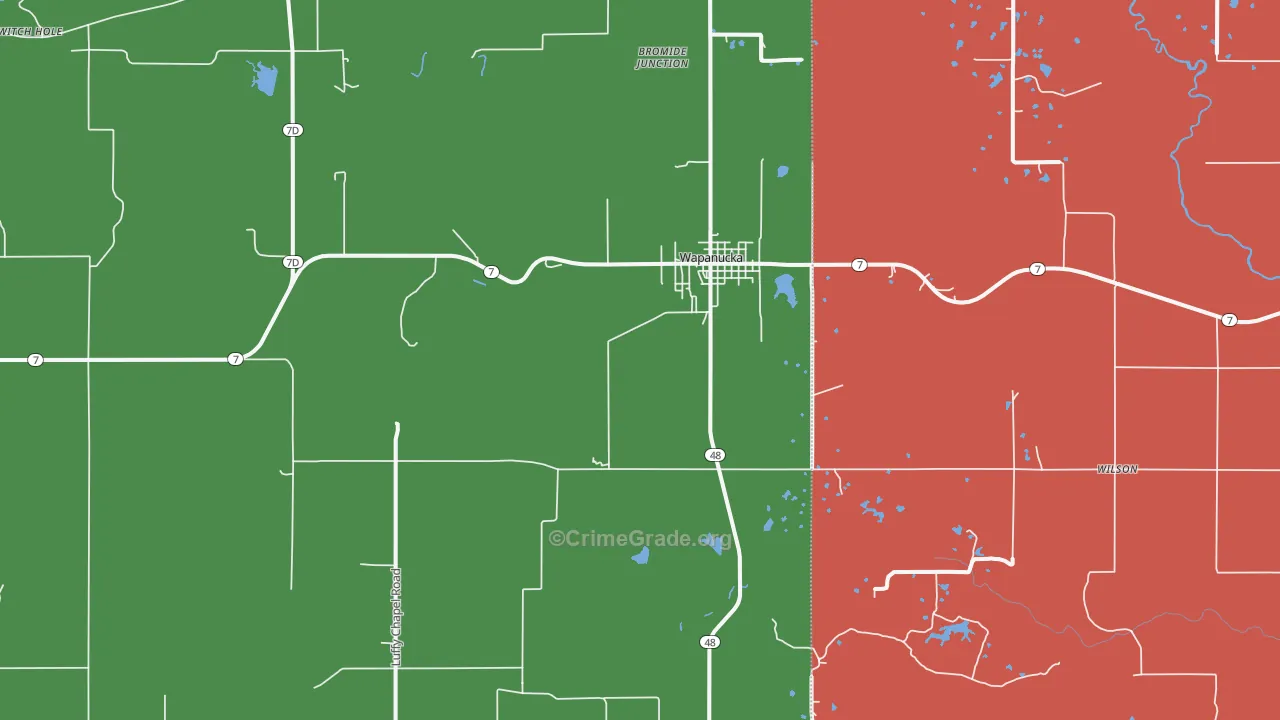 73461, OK Map of Theft Rates