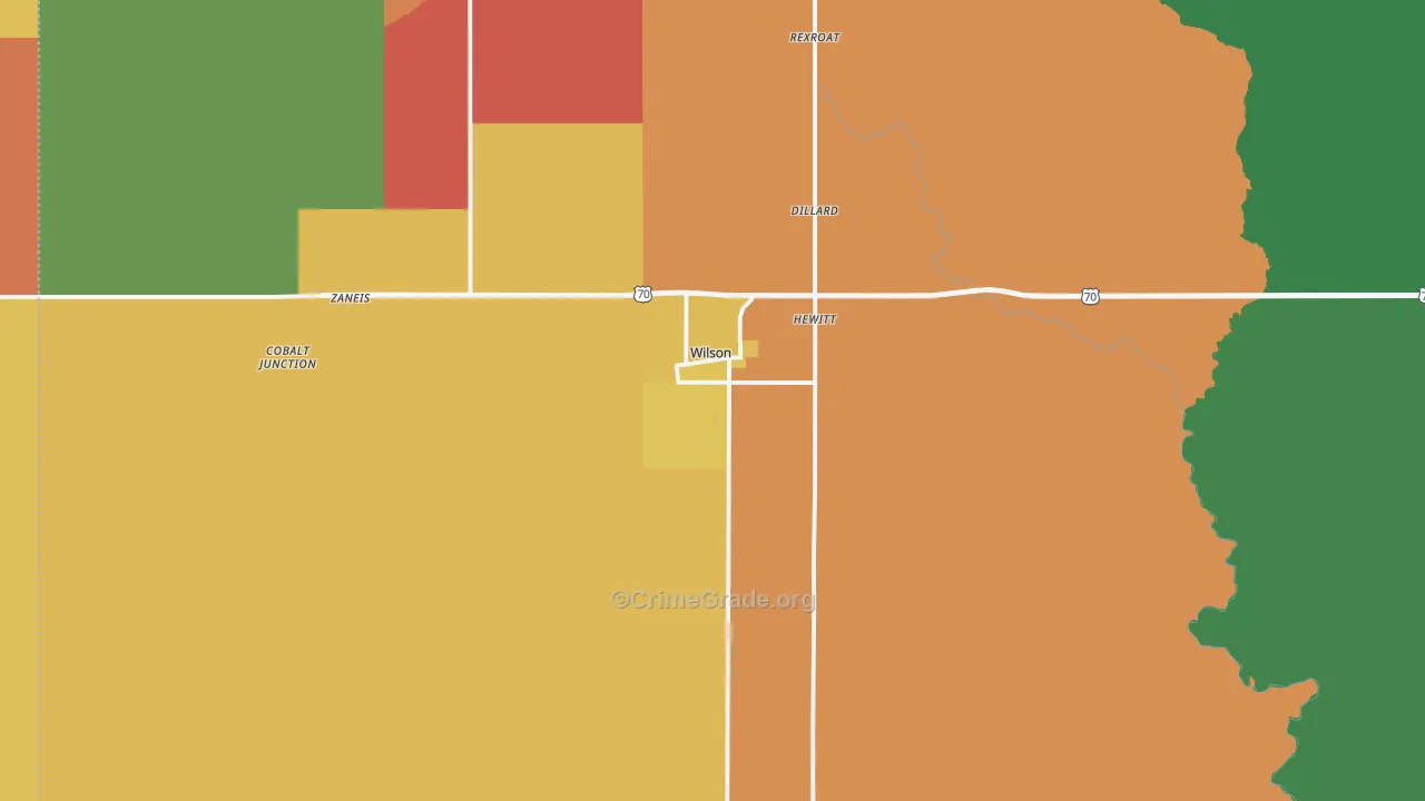 73463, OK Map of Theft Rates