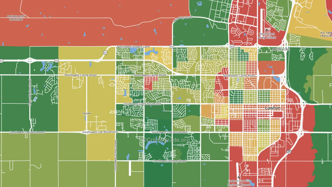 73505, OK Map of Theft Rates
