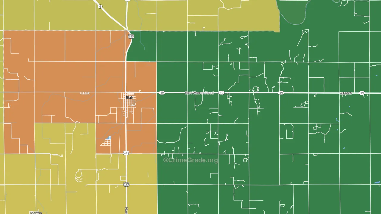 73526, OK Map of Theft Rates