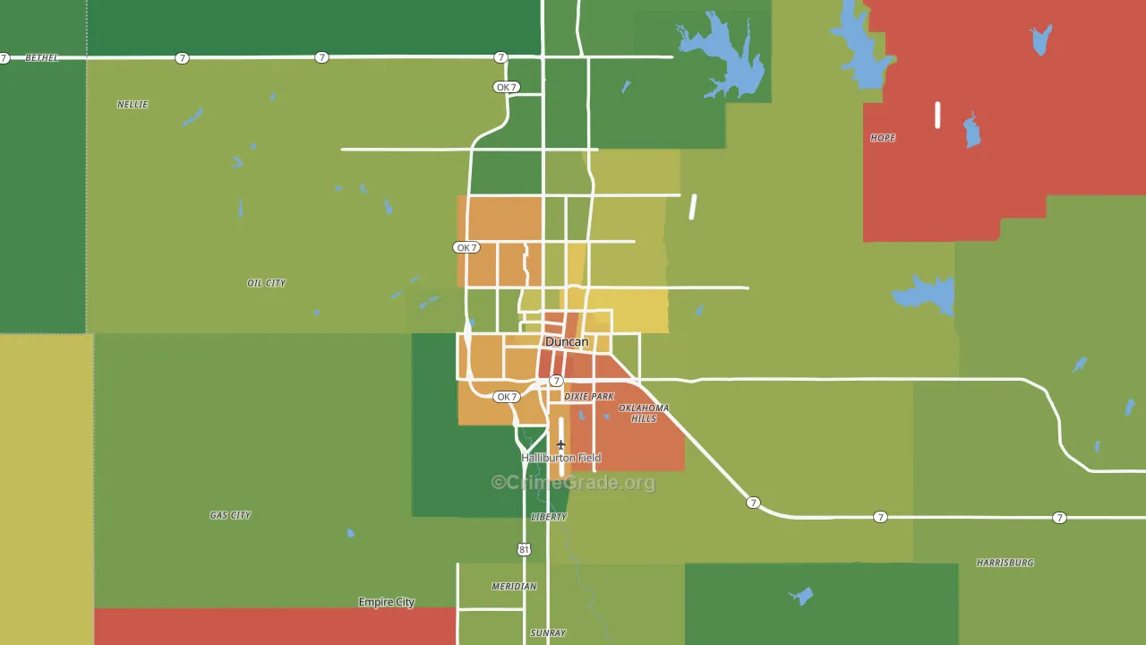 73533, OK Map of Theft Rates