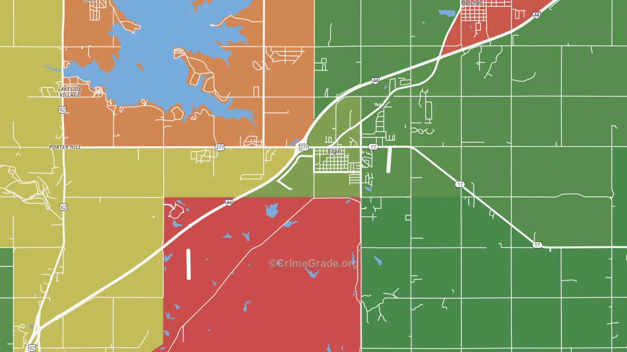 73538, OK Map of Theft Rates