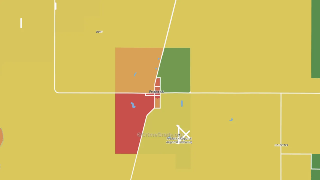 73542, OK Map of Theft Rates