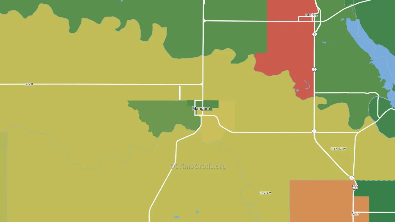 73554, OK Map of Theft Rates