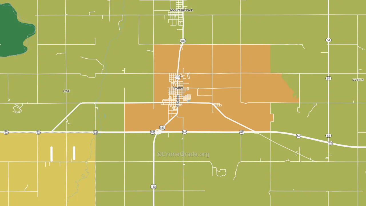 73566, OK Map of Theft Rates