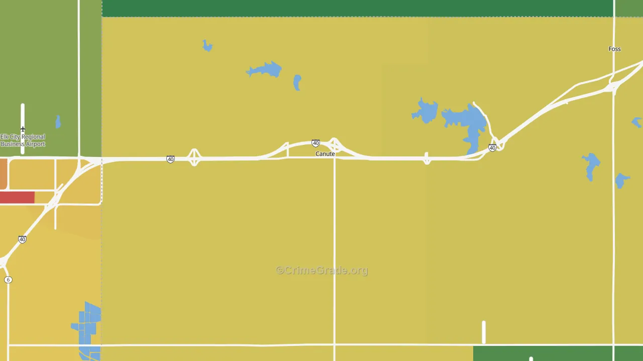 73626, OK Map of Theft Rates