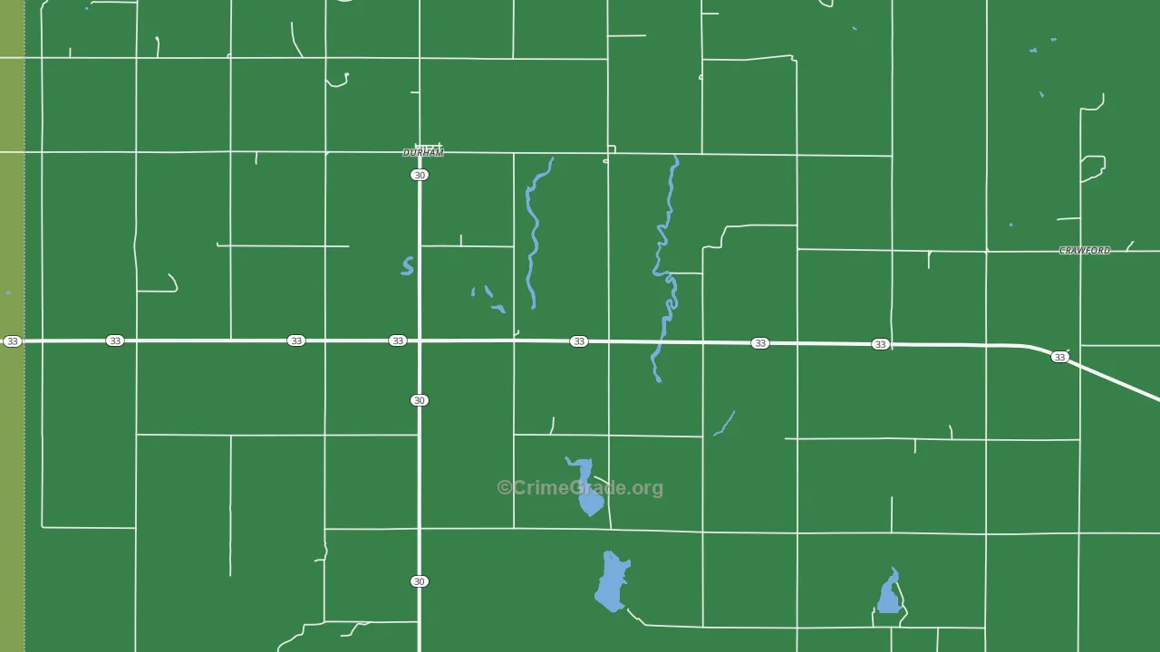 73642, OK Map of Theft Rates