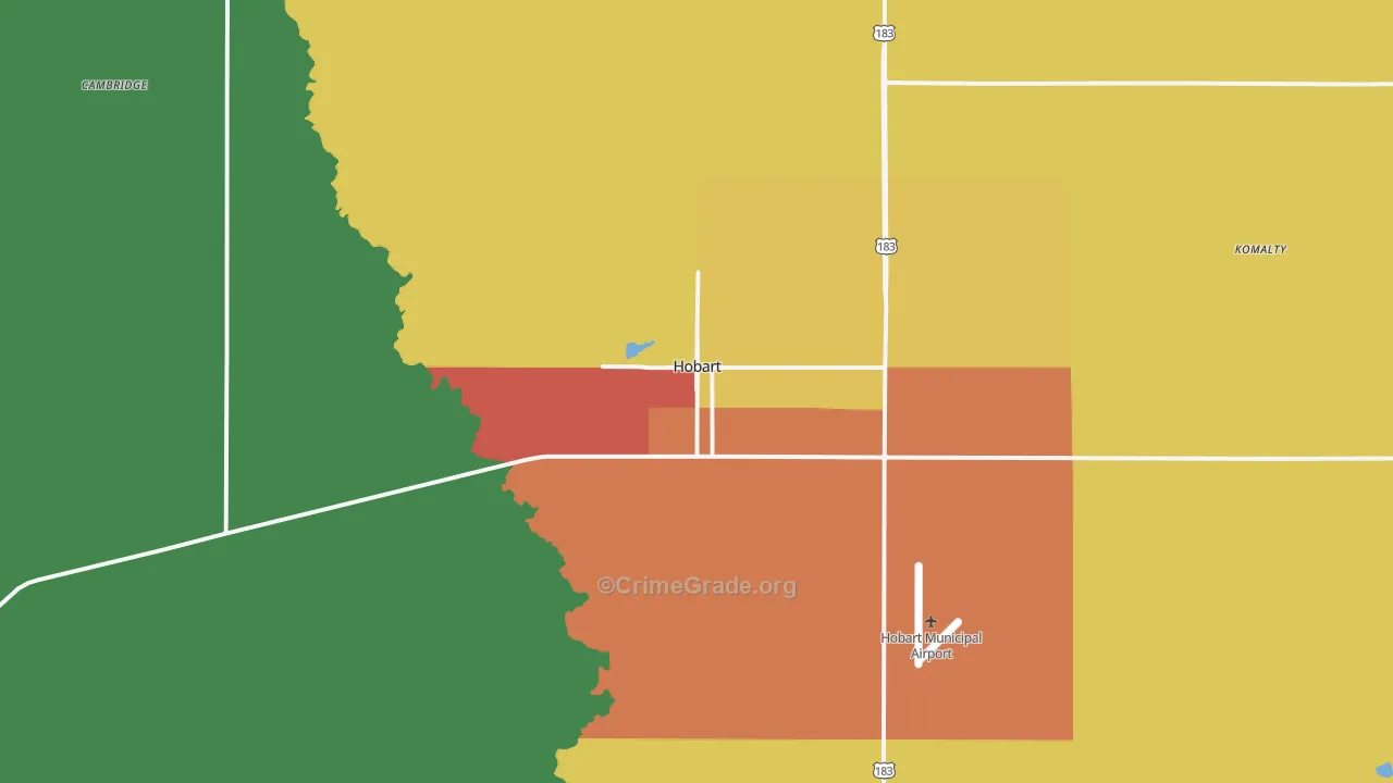 73651, OK Map of Theft Rates