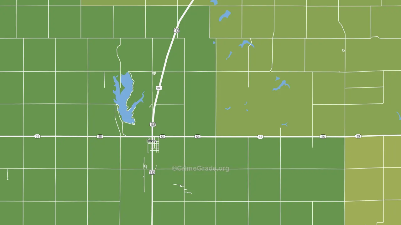 73661, OK Map of Theft Rates