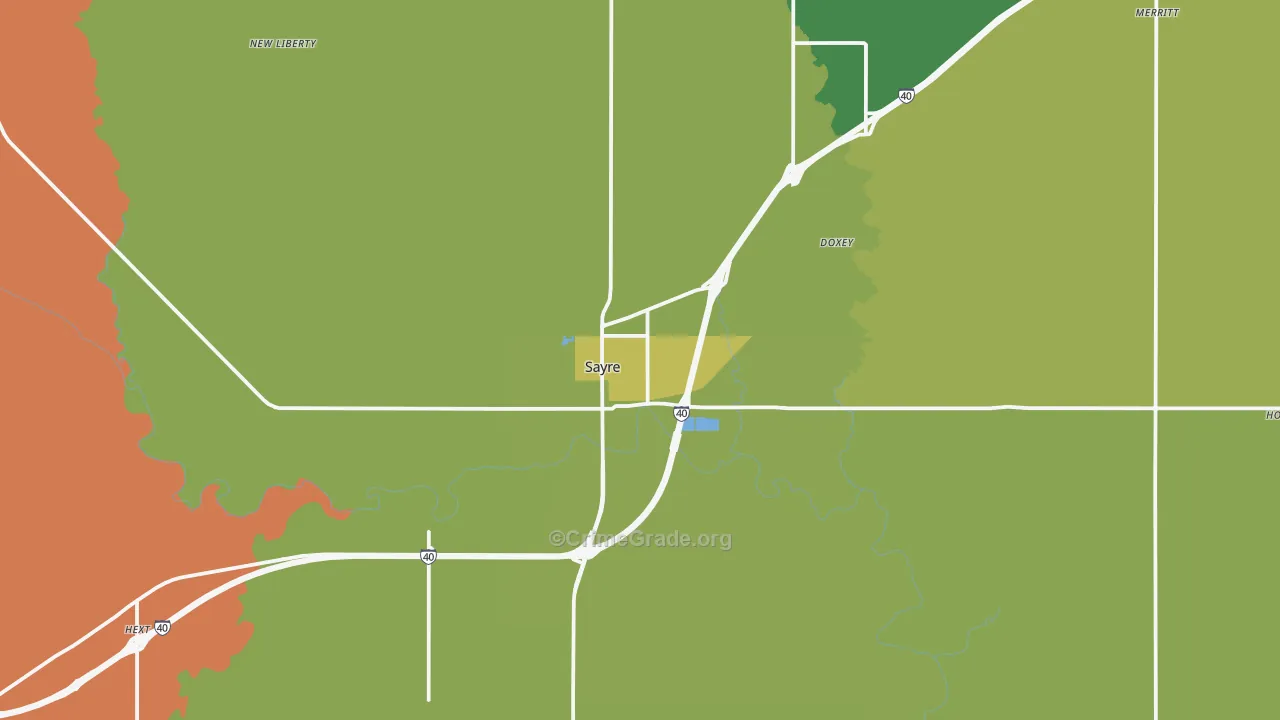 73662, OK Map of Theft Rates