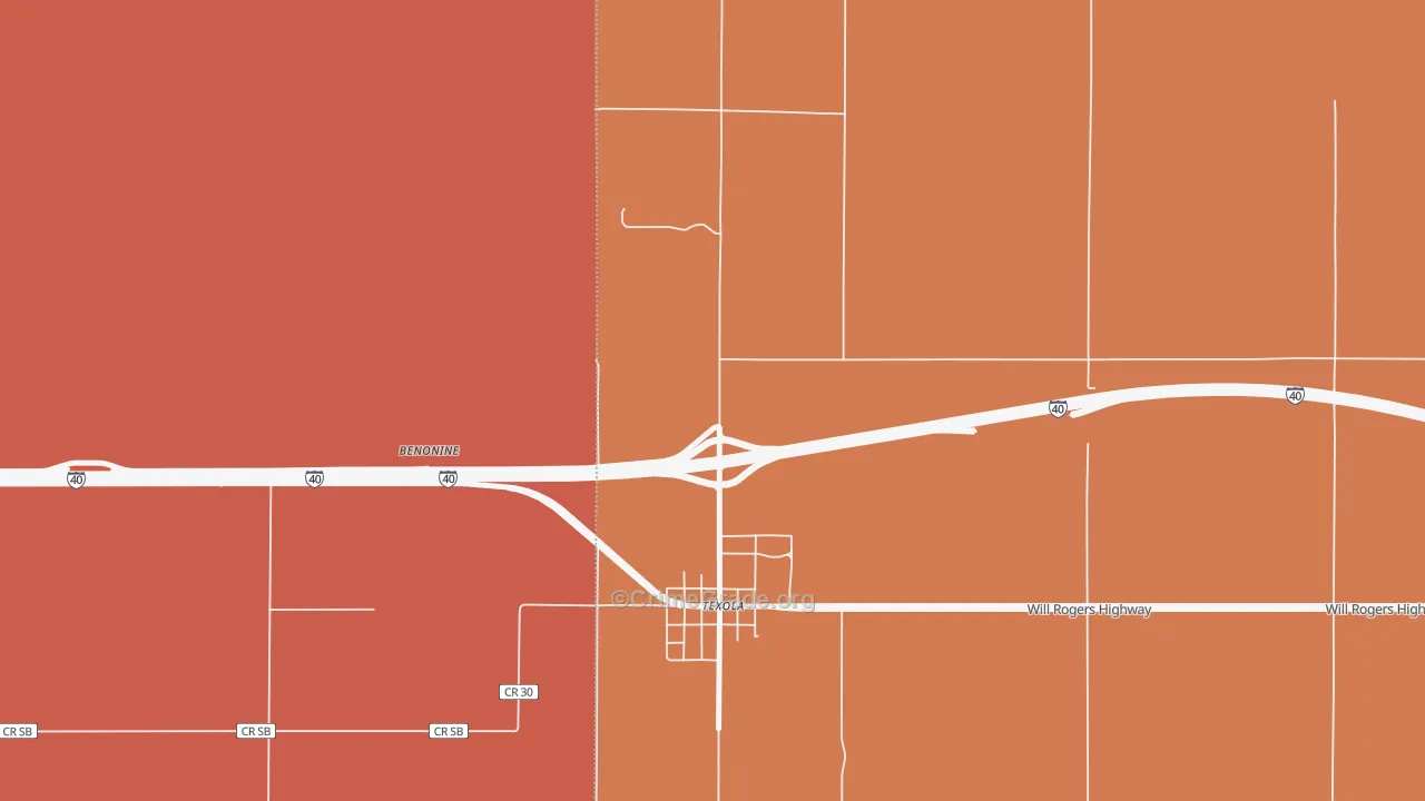 73668, OK Map of Theft Rates