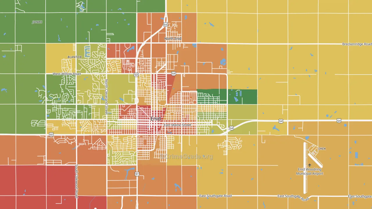 73701, OK Map of Theft Rates