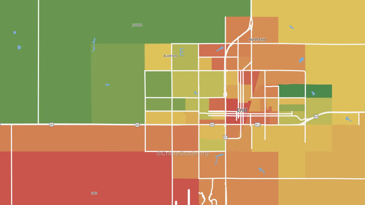 73703, OK Map of Theft Rates