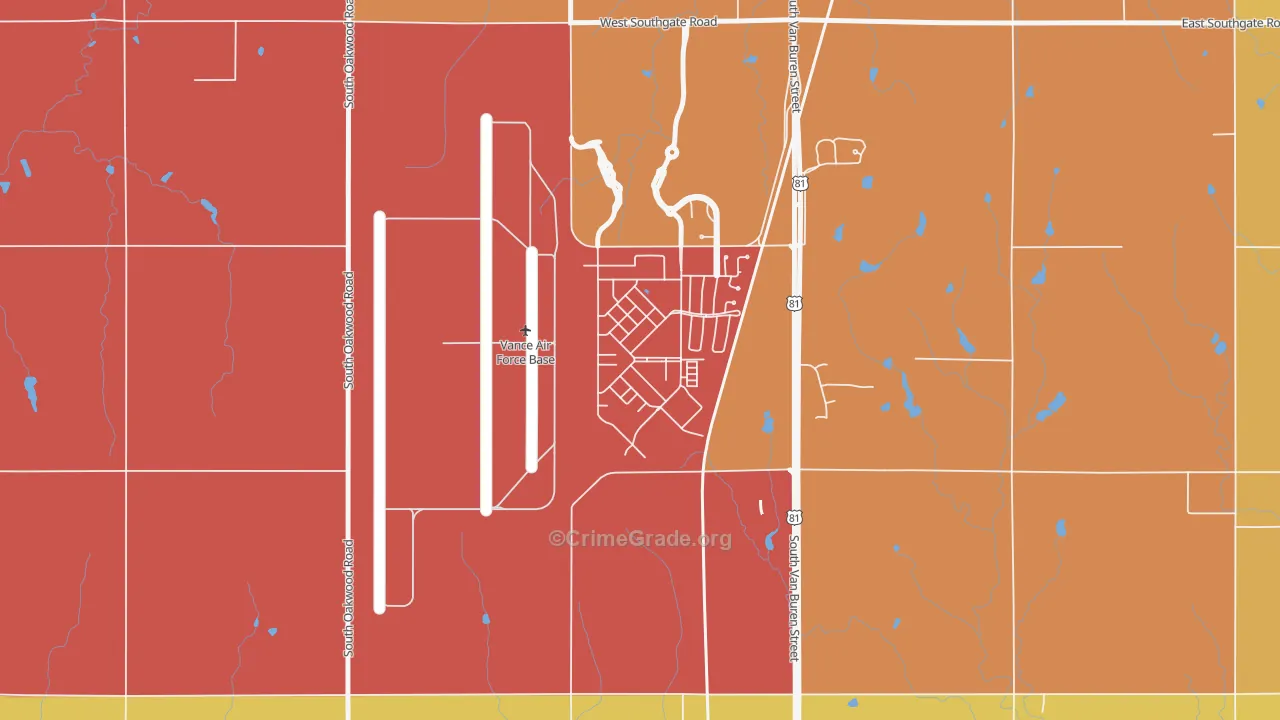 73705, OK Map of Theft Rates