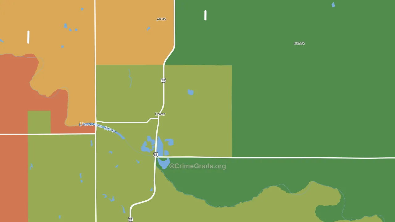 73734, OK Map of Theft Rates