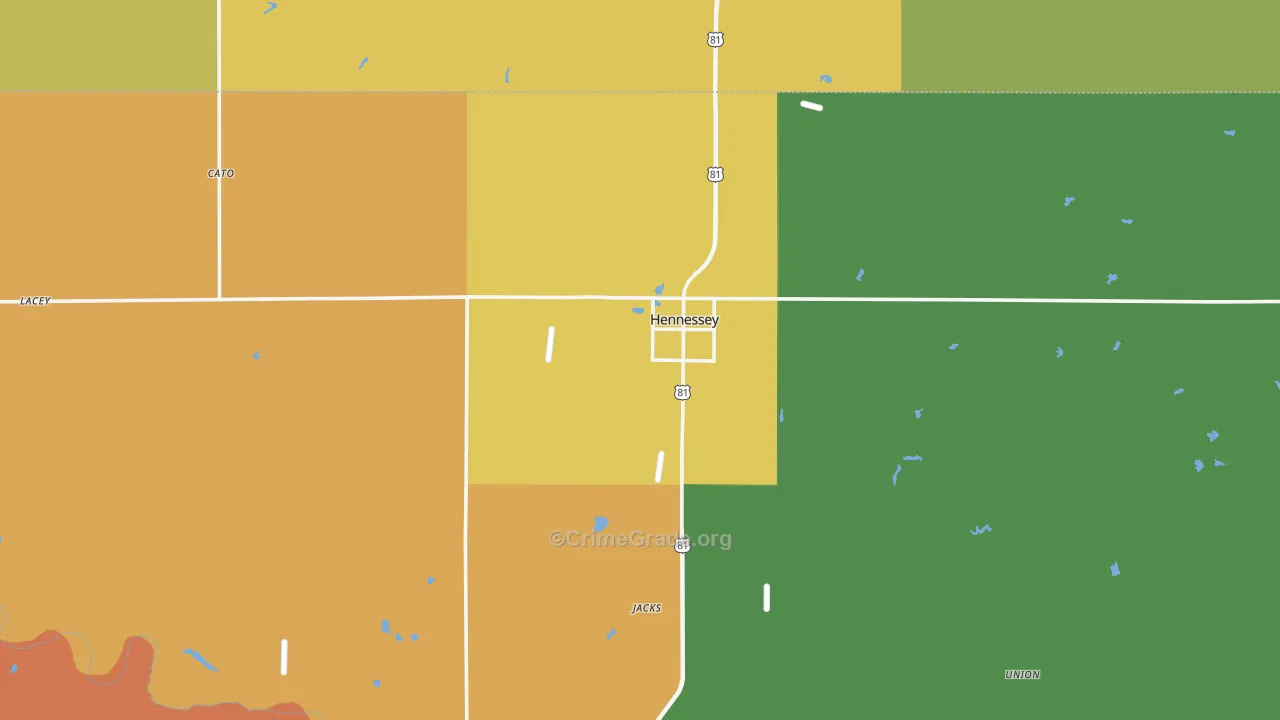 73742, OK Map of Theft Rates