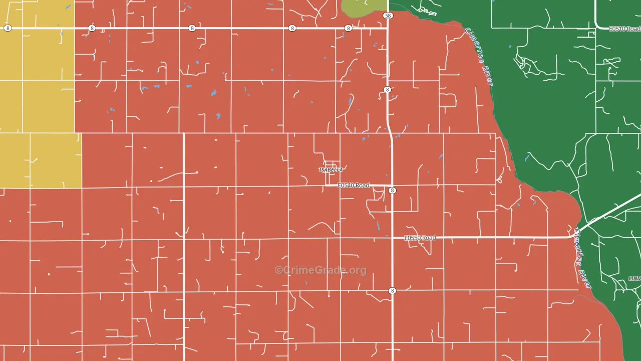 73747, OK Map of Theft Rates