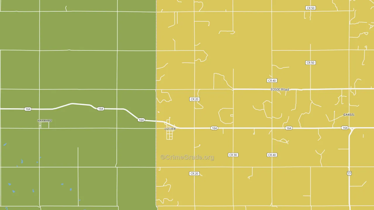 73757, OK Map of Theft Rates