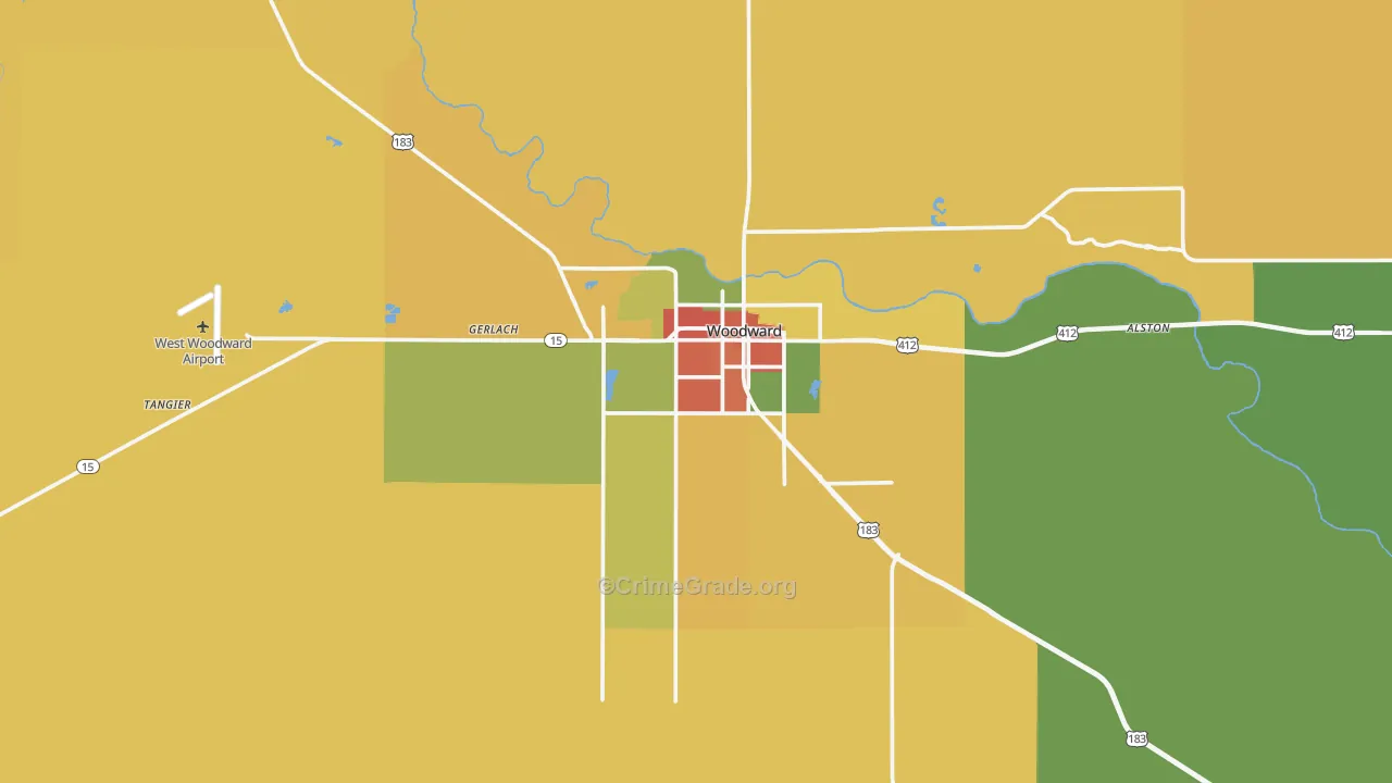 73801, OK Map of Theft Rates