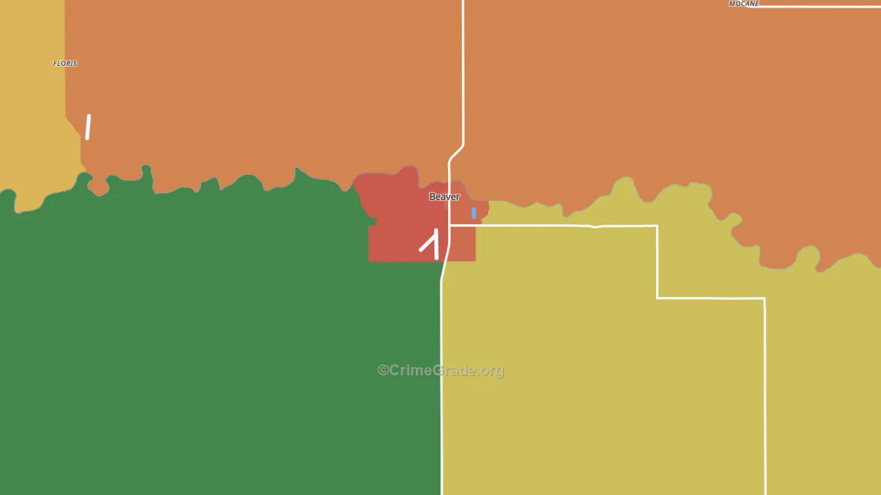 73932, OK Map of Theft Rates
