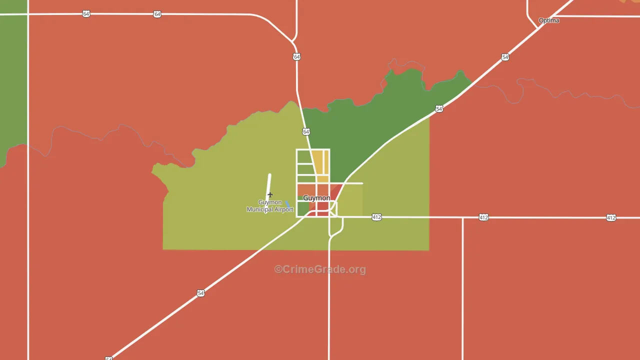 73942, OK Map of Theft Rates