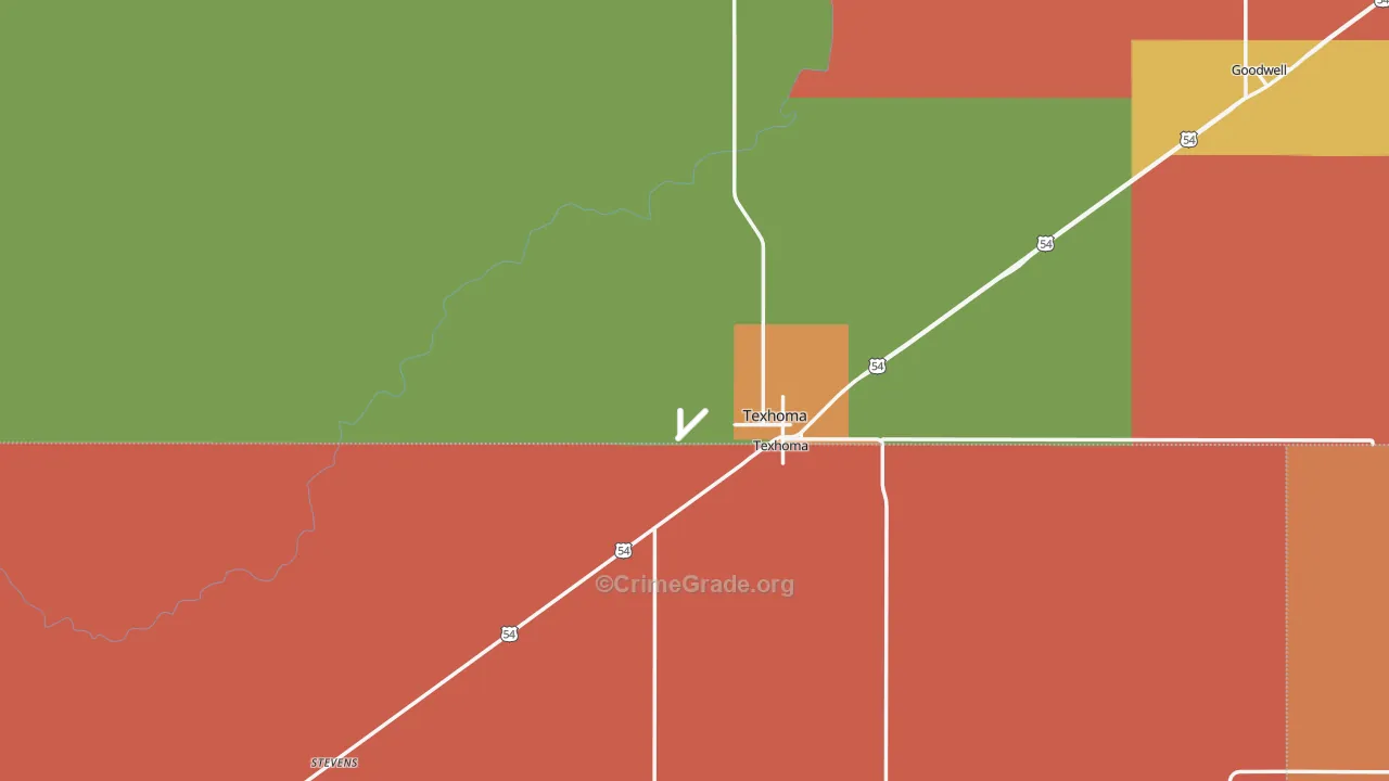 73949, OK Map of Theft Rates