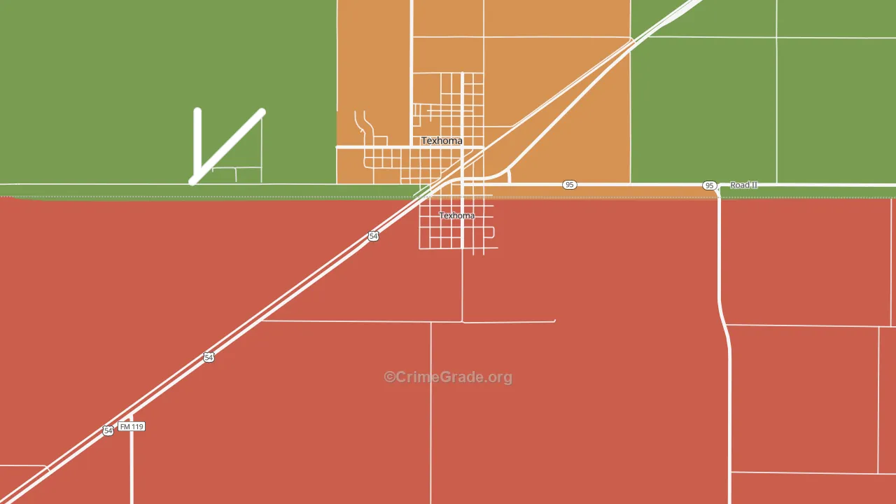 73960, TX Map of Theft Rates