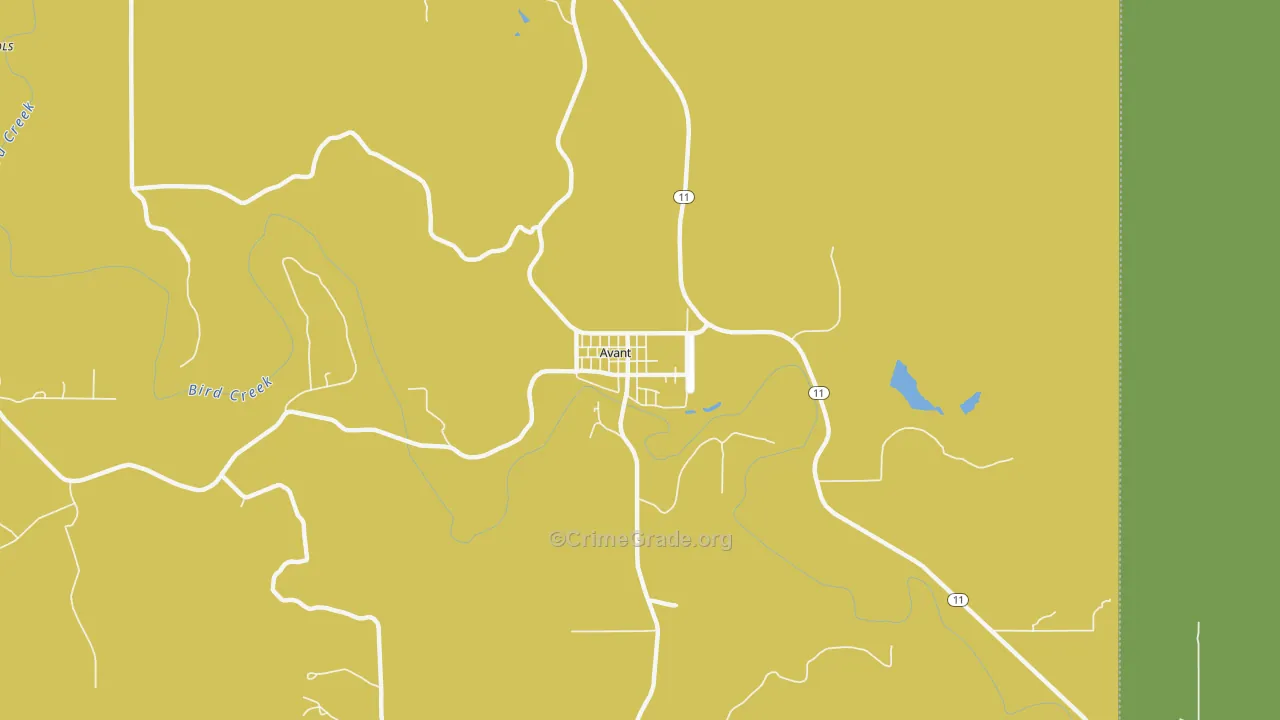 74001, OK Map of Theft Rates