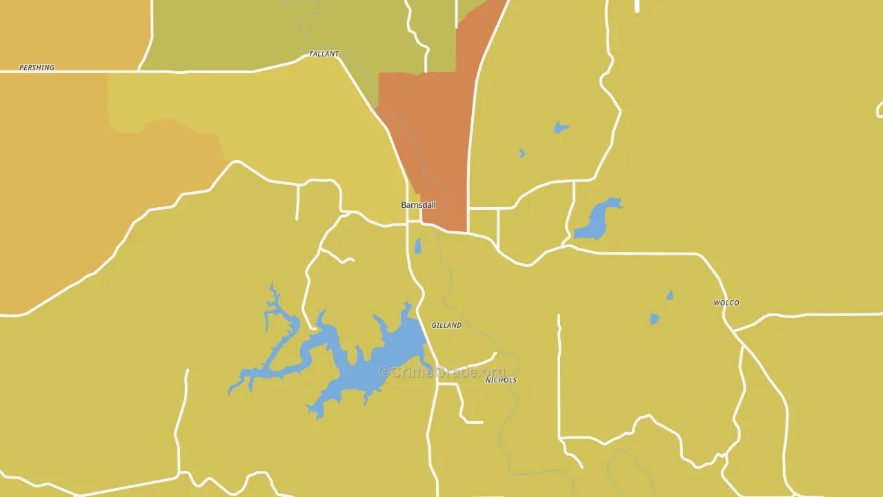 74002, OK Map of Theft Rates
