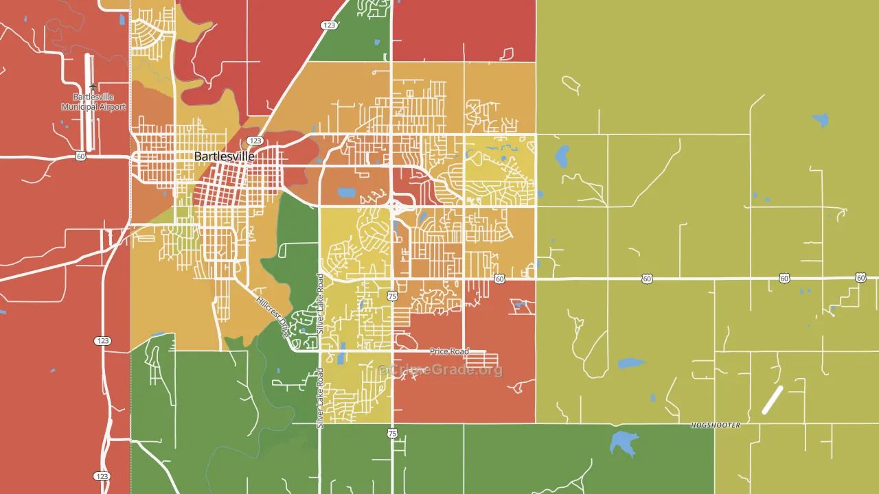 74006, OK Map of Theft Rates