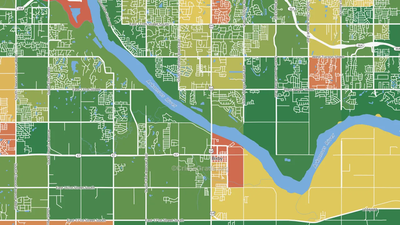 74008, OK Map of Theft Rates