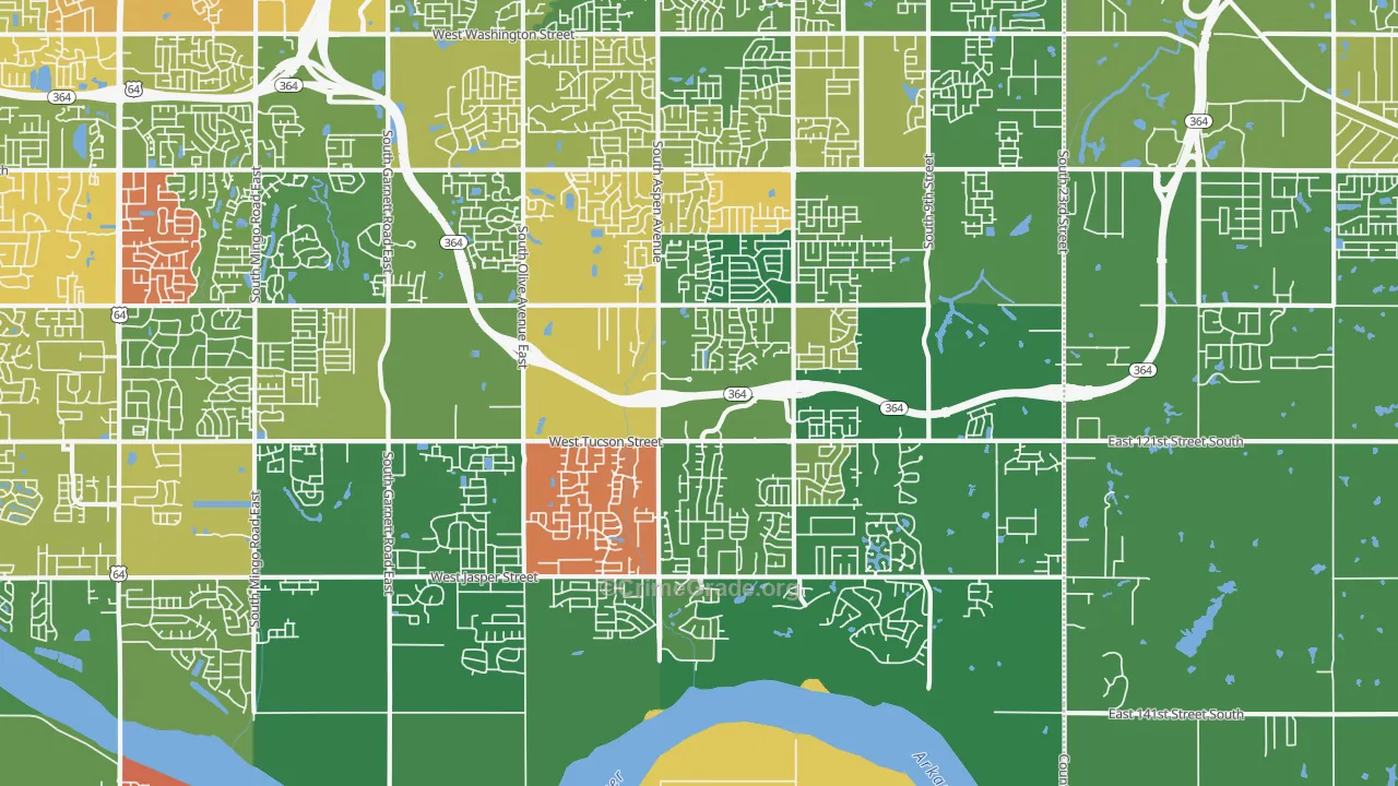 74011, OK Map of Theft Rates
