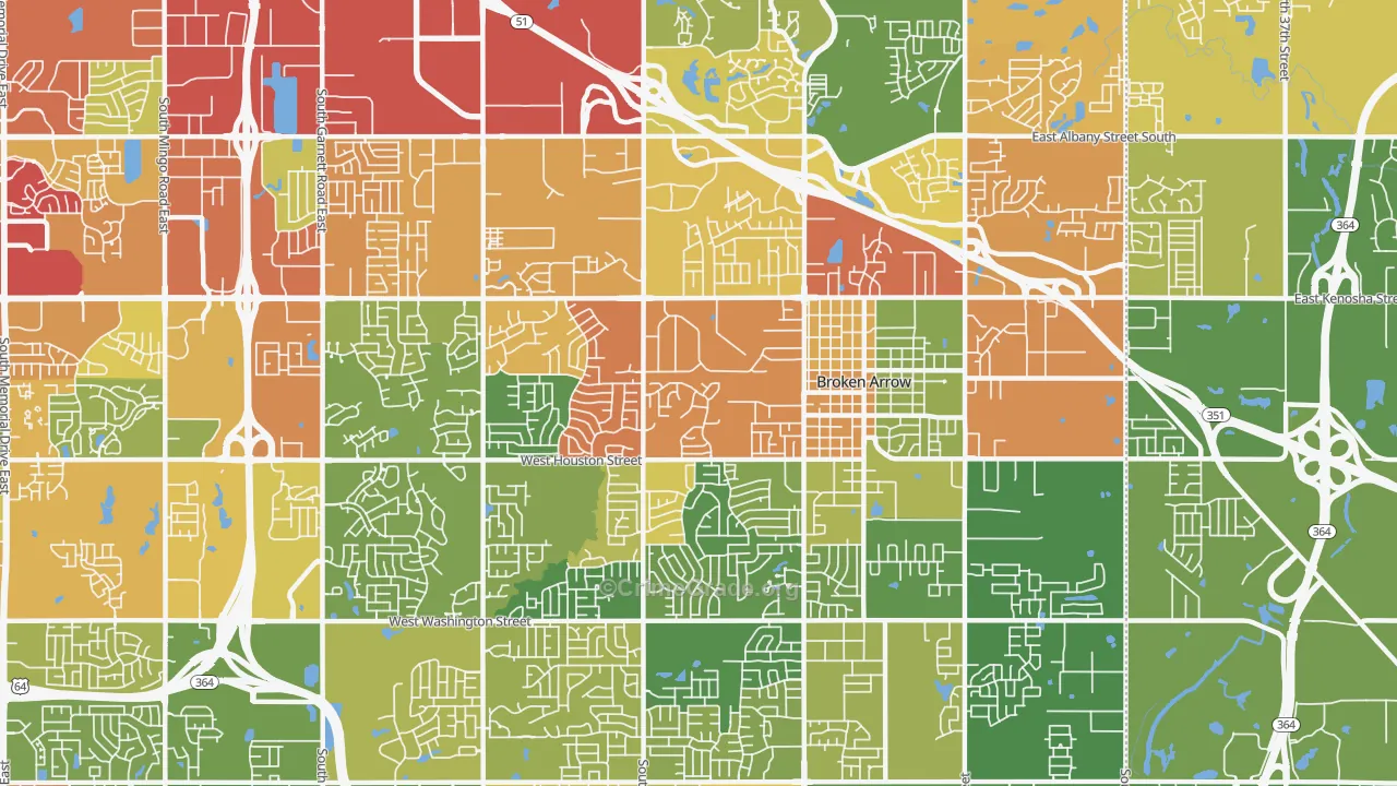 74012, OK Map of Theft Rates