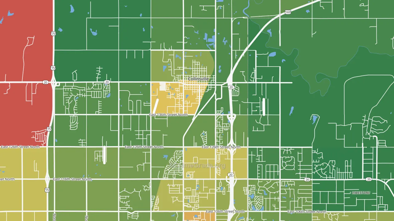 74021, OK Map of Theft Rates