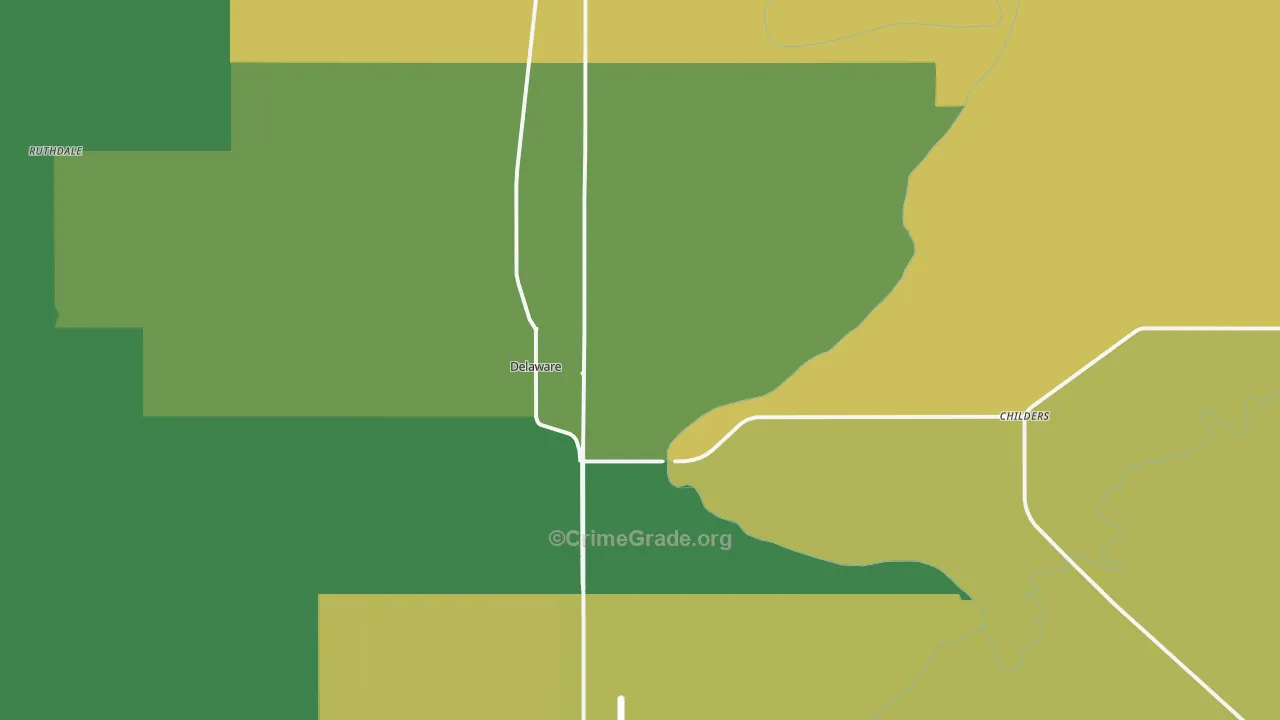 74027, OK Map of Theft Rates