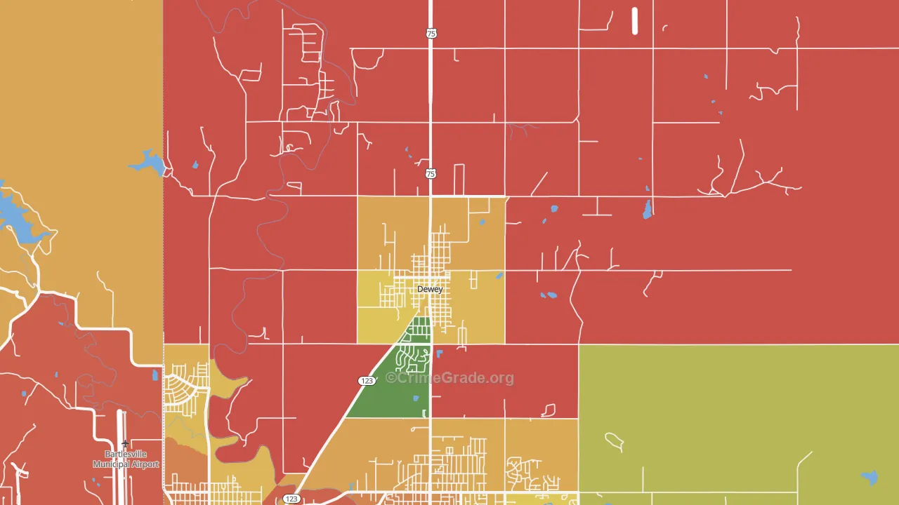 74029, OK Map of Theft Rates