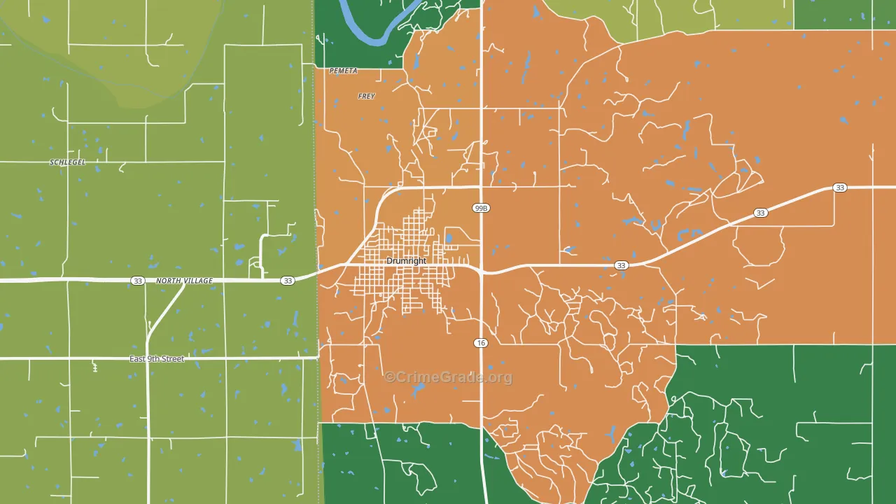 74030, OK Map of Theft Rates