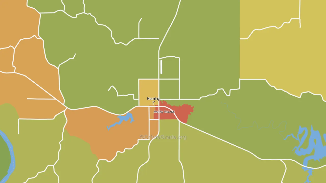74035, OK Map of Theft Rates