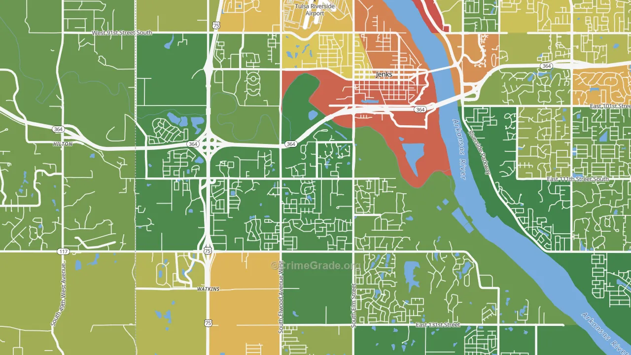74037, OK Map of Theft Rates